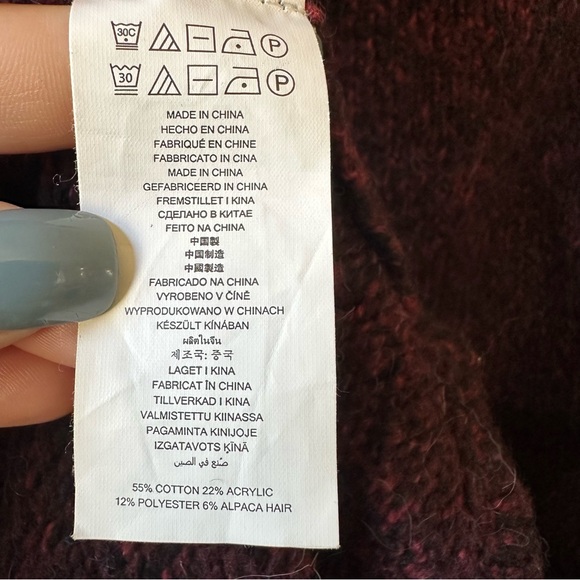 Michael Kors Women’s Size Large Alpaca Blend Turtleneck Two Tone Knit Sweater - Picture 8 of 10